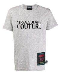 T-shirt à col rond imprimé gris VERSACE JEANS COUTURE