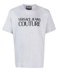 T-shirt à col rond imprimé gris VERSACE JEANS COUTURE