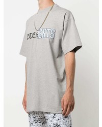 T-shirt à col rond imprimé gris Vetements