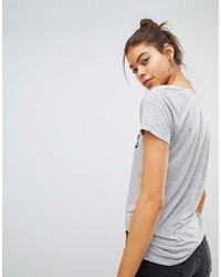 T-shirt à col rond imprimé gris Blend She
