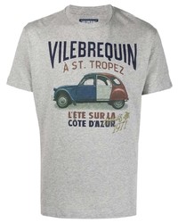 T-shirt à col rond imprimé gris Vilebrequin