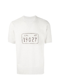 T-shirt à col rond imprimé gris VISVIM