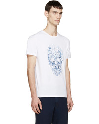 T-shirt à col rond imprimé gris Alexander McQueen