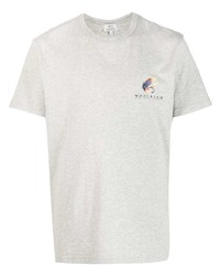 T-shirt à col rond imprimé gris Woolrich