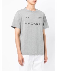 T-shirt à col rond imprimé gris Hackett