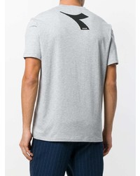 T-shirt à col rond imprimé gris MSGM