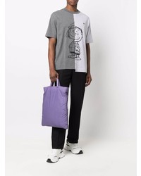 T-shirt à col rond imprimé gris Lacoste