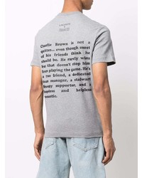 T-shirt à col rond imprimé gris Lacoste