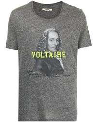 T-shirt à col rond imprimé gris Zadig & Voltaire
