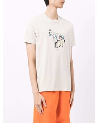 T-shirt à col rond imprimé gris PS Paul Smith