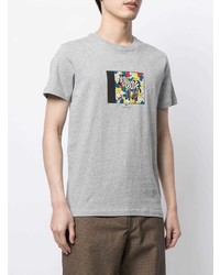 T-shirt à col rond imprimé gris PS Paul Smith