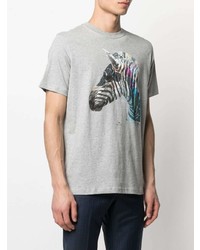 T-shirt à col rond imprimé gris PS Paul Smith