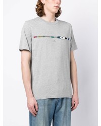 T-shirt à col rond imprimé gris PS Paul Smith