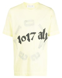 T-shirt à col rond imprimé jaune 1017 Alyx 9Sm