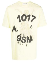 T-shirt à col rond imprimé jaune 1017 Alyx 9Sm