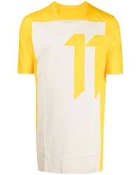 T-shirt à col rond imprimé jaune 11 By Boris Bidjan Saberi