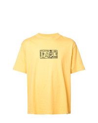 T-shirt à col rond imprimé jaune 424