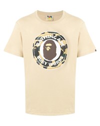 T-shirt à col rond imprimé jaune A Bathing Ape