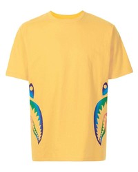 T-shirt à col rond imprimé jaune A Bathing Ape