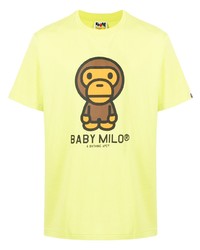 T-shirt à col rond imprimé jaune A Bathing Ape