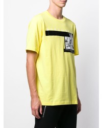 T-shirt à col rond imprimé jaune Diesel