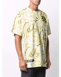 T-shirt à col rond imprimé jaune Raf Simons
