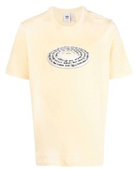 T-shirt à col rond imprimé jaune adidas