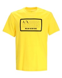 T-shirt à col rond imprimé jaune Armani Exchange
