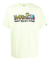 T-shirt à col rond imprimé jaune *BABY MILO® STORE BY *A BATHING APE®
