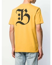 T-shirt à col rond imprimé jaune Undercover
