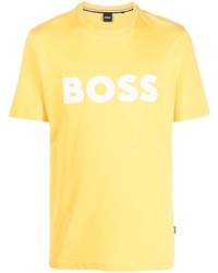T-shirt à col rond imprimé jaune BOSS