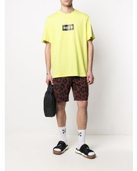 T-shirt à col rond imprimé jaune MSGM