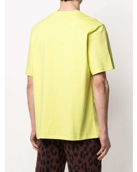 T-shirt à col rond imprimé jaune MSGM