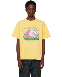T-shirt à col rond imprimé jaune Brain Dead