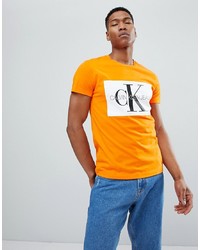 T-shirt à col rond imprimé jaune Calvin Klein Jeans