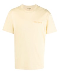 T-shirt à col rond imprimé jaune Carhartt WIP