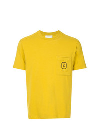 T-shirt à col rond imprimé jaune Cerruti 1881
