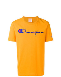 T-shirt à col rond imprimé jaune Champion