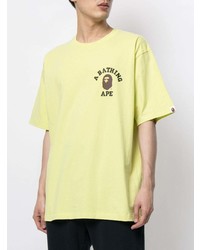 T-shirt à col rond imprimé jaune A Bathing Ape