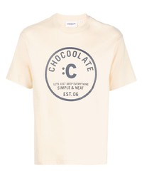 T-shirt à col rond imprimé jaune Chocoolate