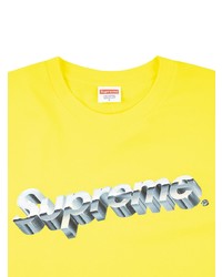 T-shirt à col rond imprimé jaune Supreme