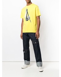 T-shirt à col rond imprimé jaune JW Anderson