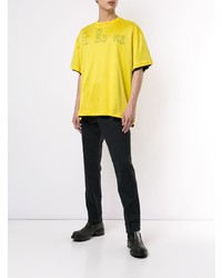 T-shirt à col rond imprimé jaune Raf Simons