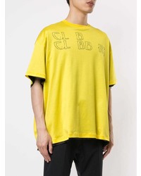 T-shirt à col rond imprimé jaune Raf Simons