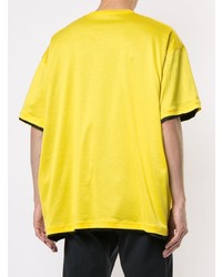 T-shirt à col rond imprimé jaune Raf Simons