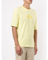 T-shirt à col rond imprimé jaune Cottweiler