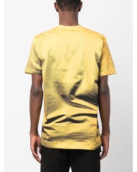 T-shirt à col rond imprimé jaune Moschino