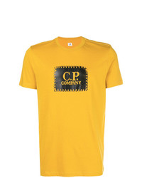 T-shirt à col rond imprimé jaune CP Company
