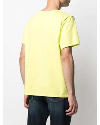 T-shirt à col rond imprimé jaune Golden Goose