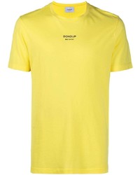 T-shirt à col rond imprimé jaune Dondup
